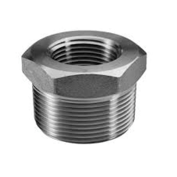 Steel Class 3000 Forged Hex Bushing, 1/2 in x 1/4 in, Threaded, Import