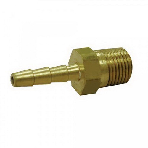 Polished Chrome Brass Hose Adapter, 1/4 in, Barb x MIP