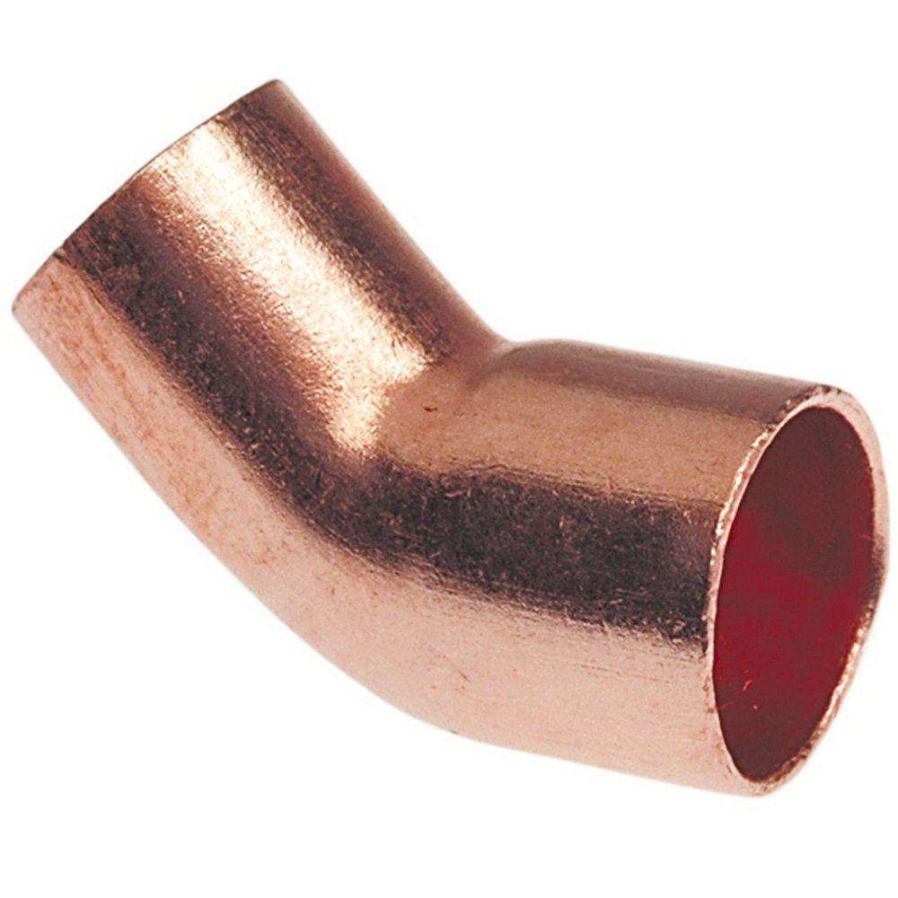 Copper Wrot 45 deg Elbow, Copper, Domestic