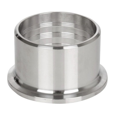 Gray 304 Stainless Steel Roll-On Recessless Ferrule, Clamp End