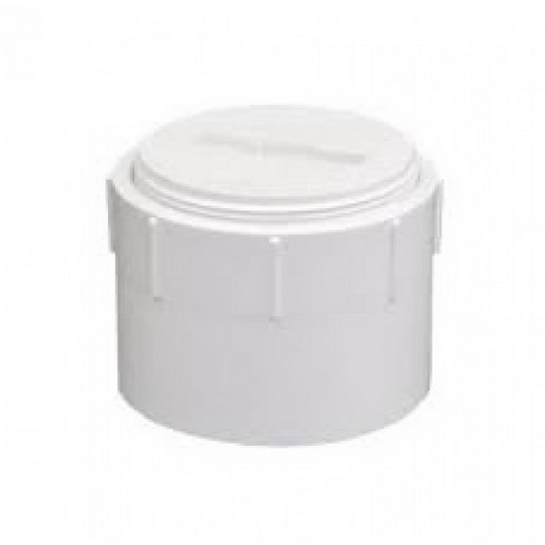 White PVC SCH 40 Cleanout DWV Flush Plug, MNPT