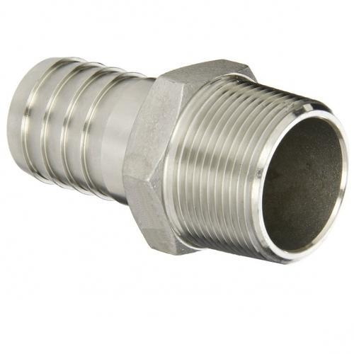 Stainless Steel Nipple Adapter, 3/8 in, Barb x NPT