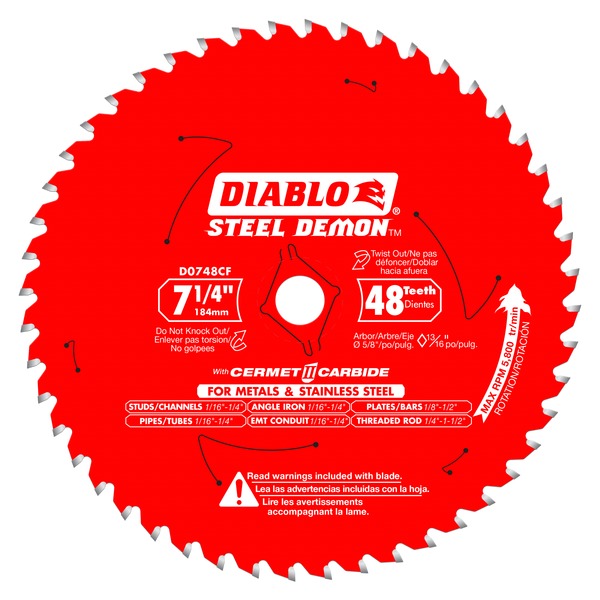 DIABLO #D0748CFA STL CERMET 7-1/4 48T BLK