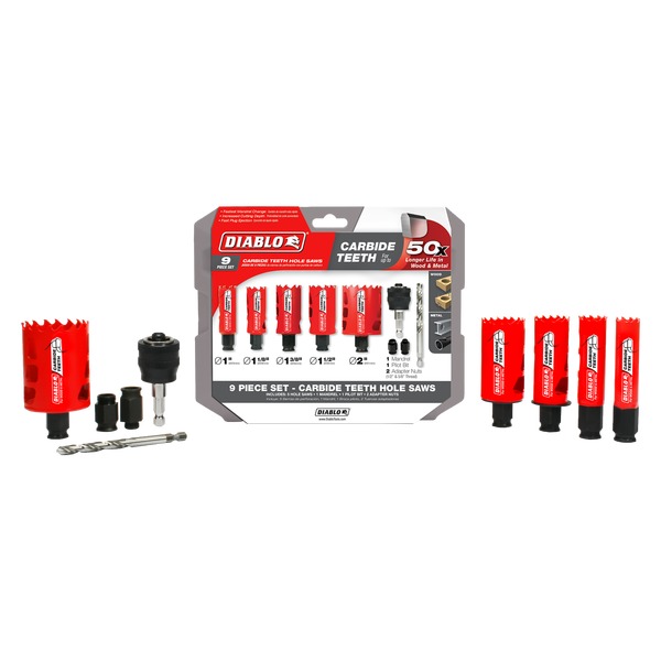 DIABLO #DHS09SGPCT 9PC TCT GP HOLESAW SET