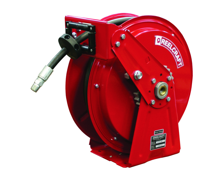 Reelcraft - #DP7450 OHP - Hose Reel - 1/4 x 50ft - 5000 psi - Grease w/ Hose