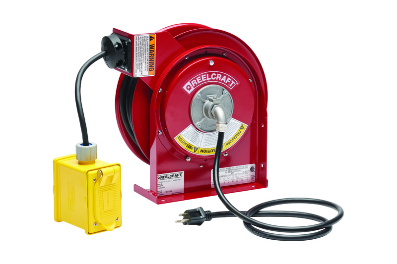 Reelcraft - #L 4525 123 7 - Cord Reel - Cord Reel - Duplex Outlet Box GFCI 45 ft. - 12/3 - 15A