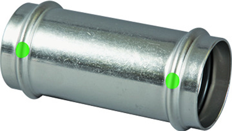 VIEGA #80330 - 1-1/2 - 316 SS PPR CPLG W/O STOP (P) (EPDM)