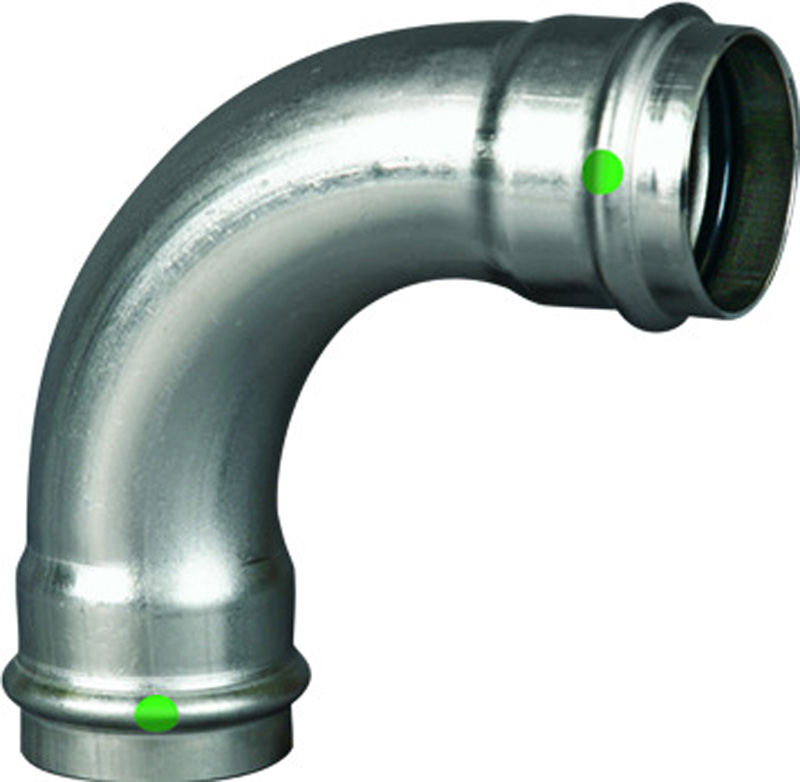 VIEGA #80400 - 1/2 - 316 SS PPR 90 DEG ELL (P) (EPDM)