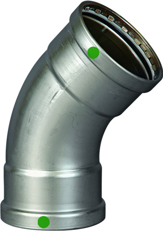 VIEGA #80485 - 4 - 316 SS PPR 45 DEG ELL (P) (EPDM)