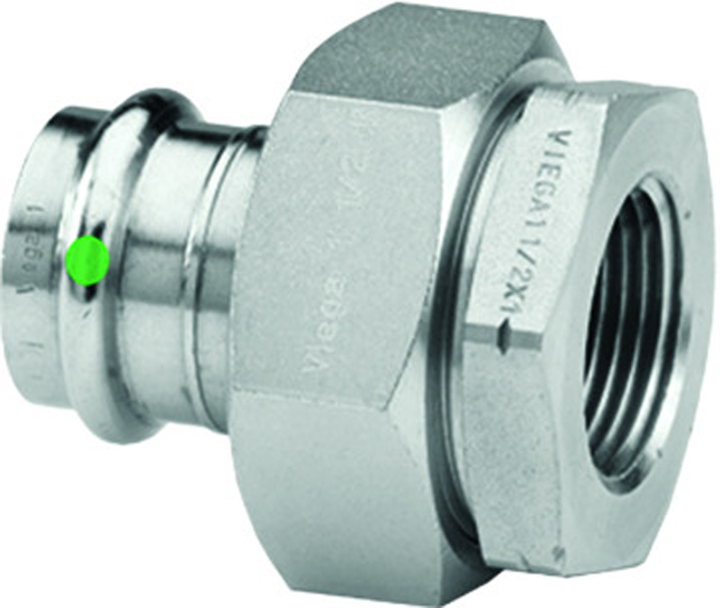 Viega 4067 Series 80076 Dielectric Union, 1-1/2 in Press x 1-1/2 in FNPT, Stainless Steel