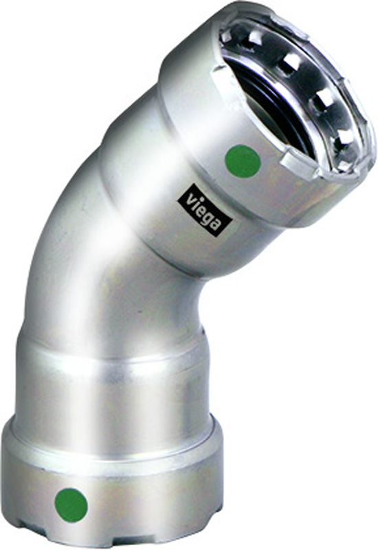 VIEGA #90065 - 1 - 316 SS MGPR 45 DEG ELL (P) (EPDM)