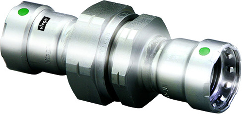 Viega 5160 Series 90420 Union, 3/4 in Press x 3/4 in Press, Stainless Steel