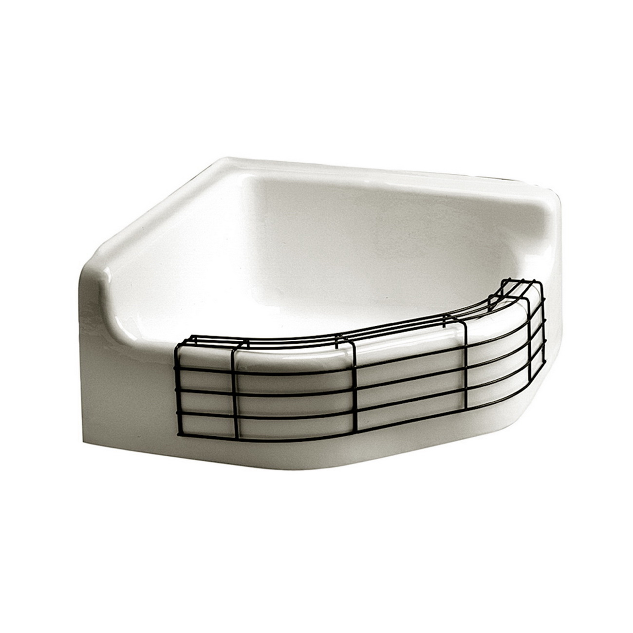 American Standard Florwell™ 7741.000.020 Glossy Porcelain/White Enameled Cast Iron Wall Mount Service Sink, 1-Bowl