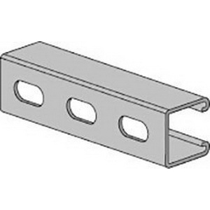 Anvil-Strut™ 2400355885 12 ga 304 Stainless Steel Channel with Elongated Holes, 20 ft L x 1-5/8 in W x 1-5/8 in H