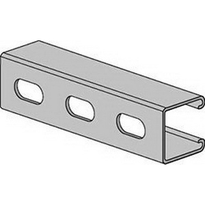 Anvil-Strut™ 2400102105 Pre-Galvanized 14 ga Channel with Elongated Holes, 10 ft L x 1-5/8 in W x 1-5/8 in H