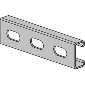 Anvil-Strut™ 2400104705 Pre-Galvanized 14 ga Channel with Elongated Holes, 10 ft L x 1-5/8 in W x 13/16 in H