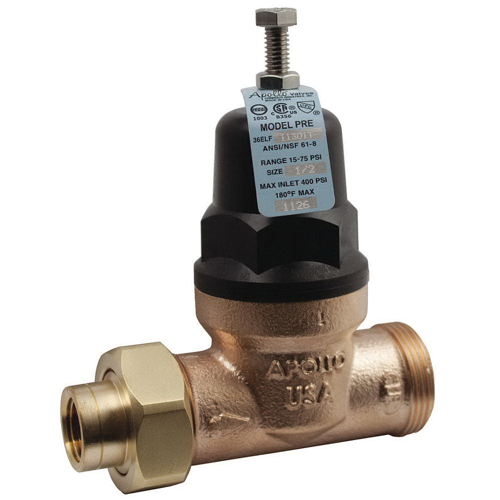 Apollo® Bronze Water Pressure Reducing Valve, Single Union FNPT, 400 psig, 33 - 180 deg F