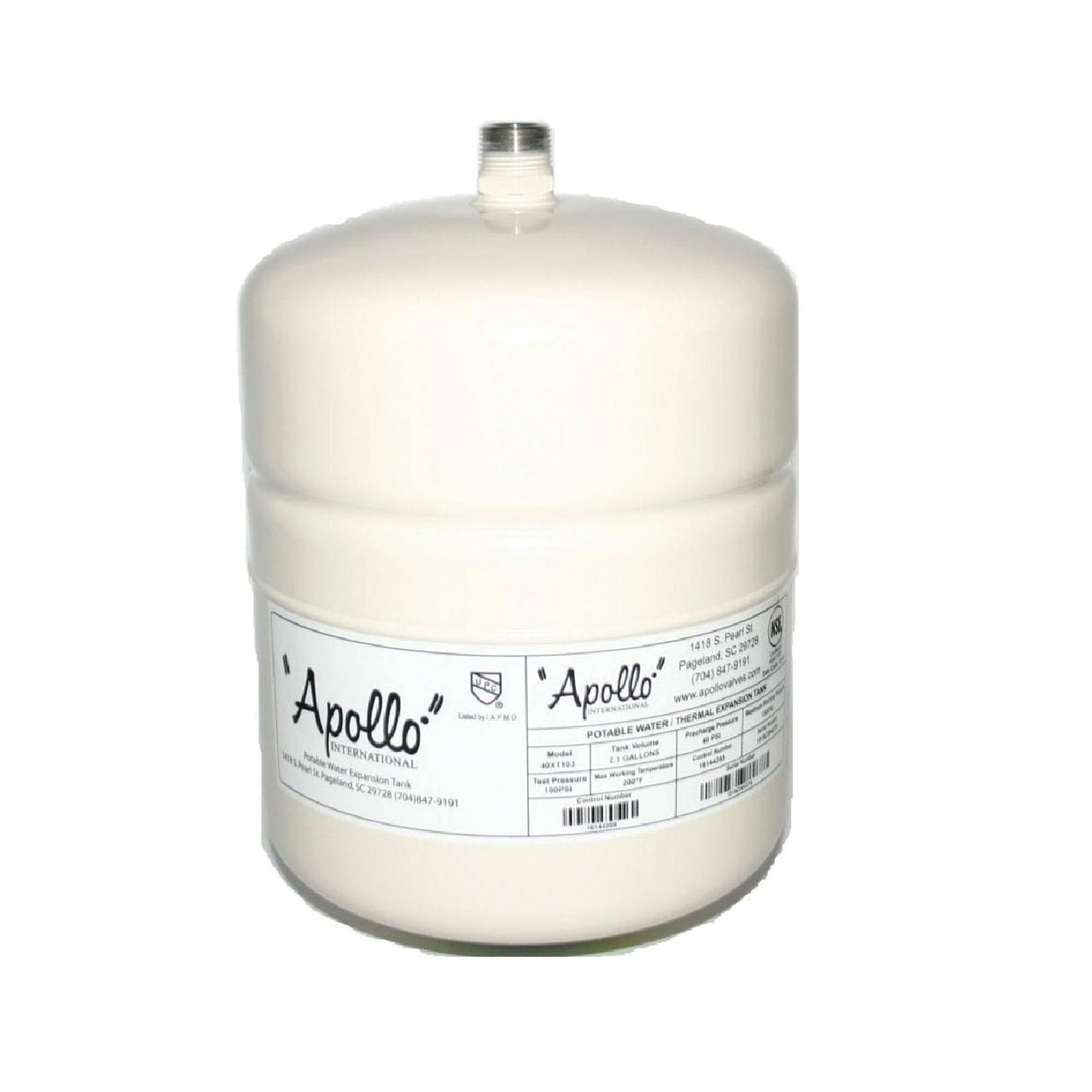 Apollo® 40XT1-04 Triple Coated Epoxy Almond Drawn Steel Lead Free Portable Expansion Tank, 2.1 gal, 3/4 in NPT
