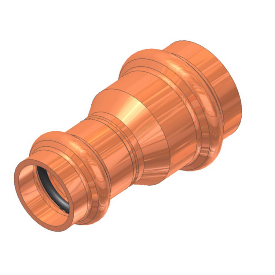 EPC Apollopress® 10066003 Copper Press Small Diameter Reducer Coupling, 1-1/2 in x 1 in, Copper