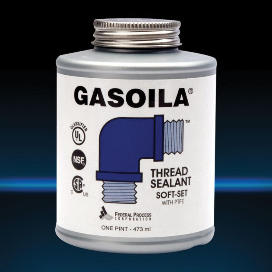 Gasoila® SS16 Soft Set Thread Sealant with PTFE, 1 pt Brush Top Can, Blue Green