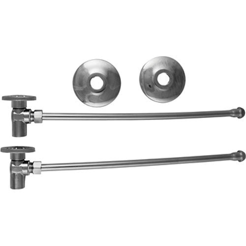 Keeney 2622PCL12CRLF Chrome Plated Brass Lavatory Supply Kit, 1/2 in Compression x 3/8 in Compression