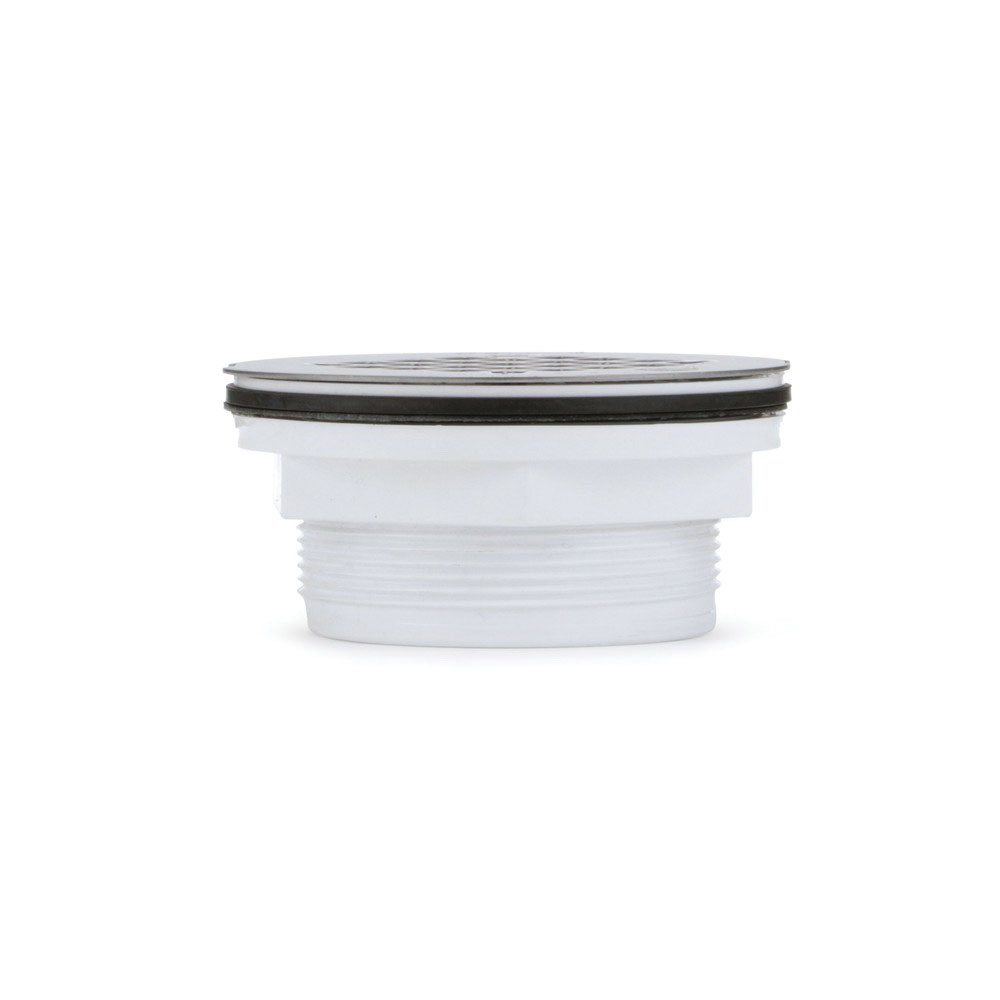 Oatey® 42099 Plastic/Stainless Steel White SCH 40 No-Calk Shower Drain with Strainer, 2 in