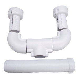 TRUEBRO® Lav Guard® 2 82198 China White Molded Vinyl End Outlet/Continuous Waste Cover for Tubular P-Trap Undersink System