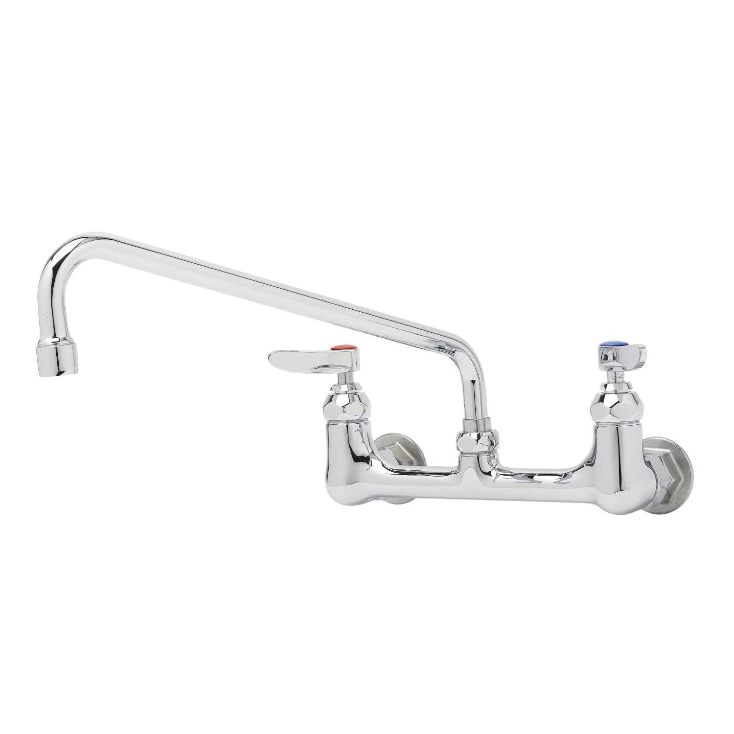 T & S B-0231 Chrome Brass Manual Double Pantry Faucet, 1/2 in, NPT