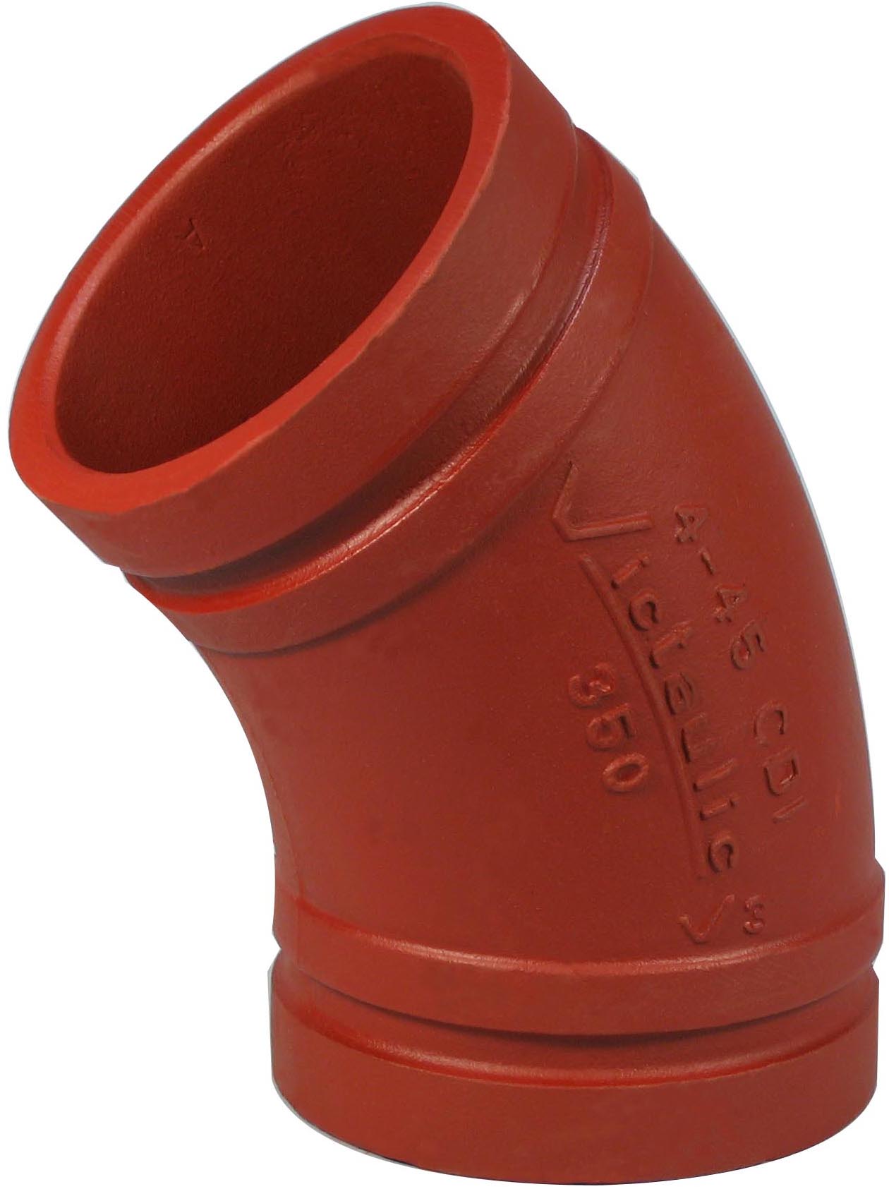 Victaulic® 11-C Series A060011PHL Elbow, 6 in Grooved x 6 in Grooved, Iron, Cement Lined, 6.9 in Dia