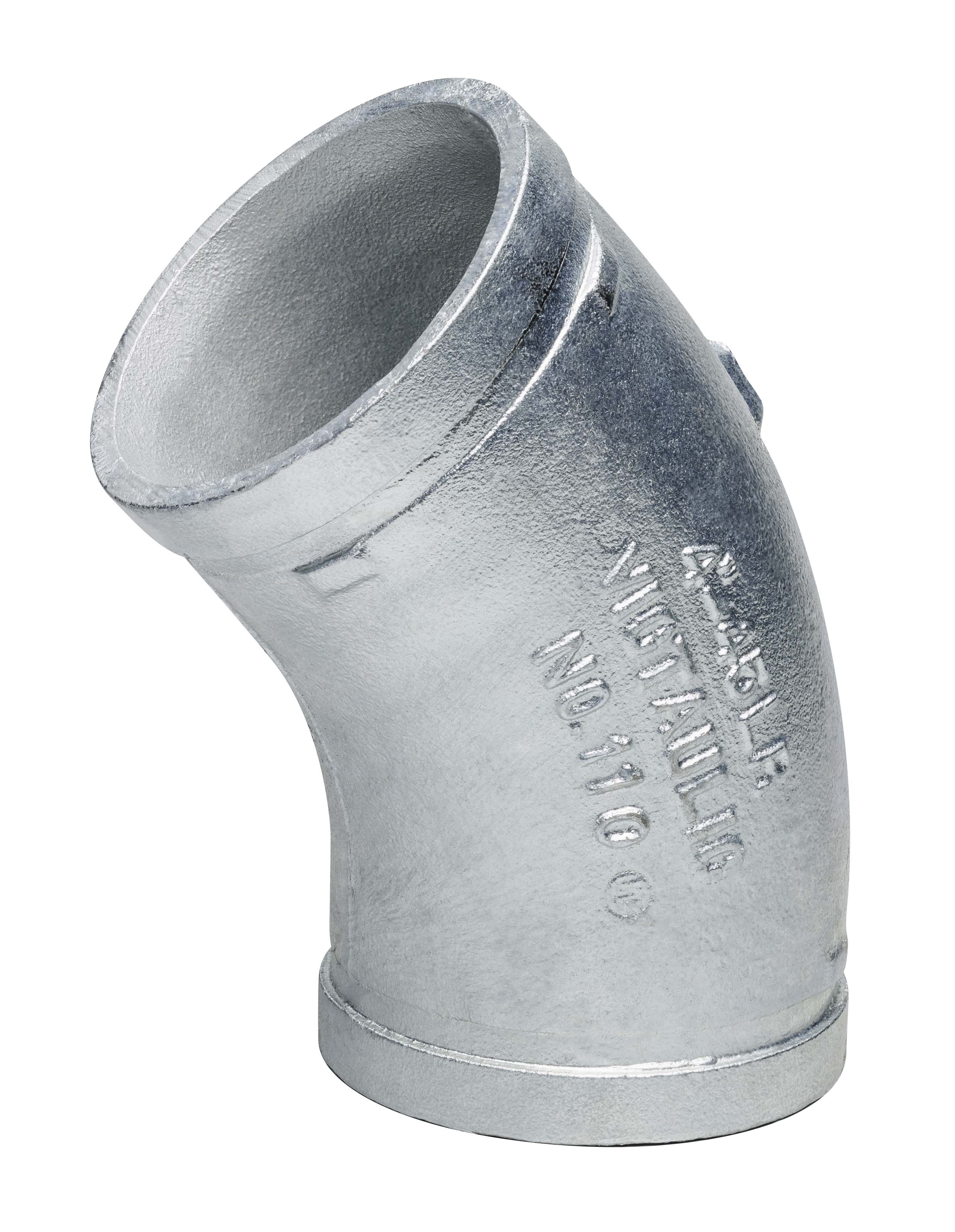 Victaulic® 110 Series 110G-3 Long Radius Elbow, 3 in Grooved x 3 in Grooved, Iron, Hot-Dipped Galvanized